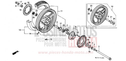 ROUE ARRIERE VFR750FG de 1986